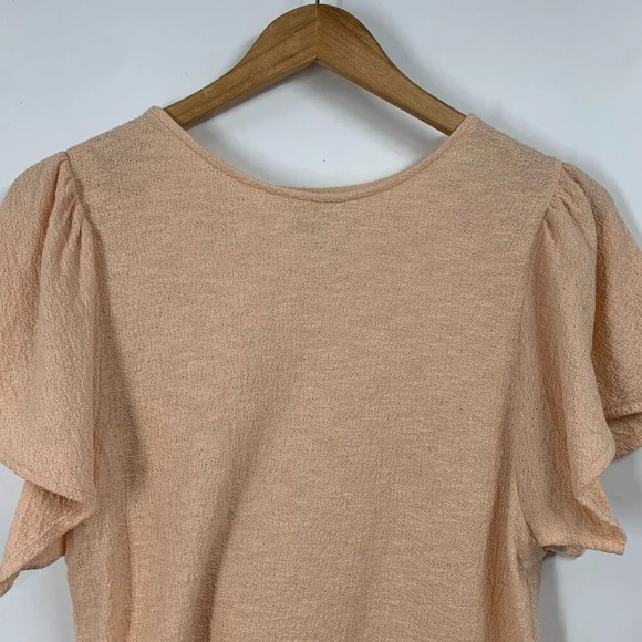Madewell Texture &‎ Thread Women's Flutter Sleeve Cotton Top Size S - Picture 4 of 12